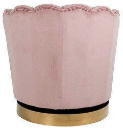 Casa Padrino fauteuil de luxe pivotant en velours rose / or 81,5 x 76 x H. 79 cm - Fauteuil de salon moderne - Meuble de salon de luxe