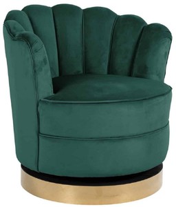 Casa Padrino luxury velvet swivel armchair green / gold 81.5 x 76 x H. 79 cm - Modern living room armchair - Luxury living room furniture