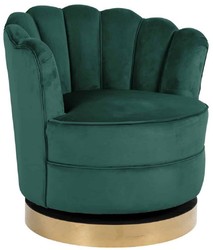 Casa Padrino luxury velvet swivel armchair green / gold 81.5 x 76 x H. 79 cm - Modern living room armchair - Luxury living room furniture