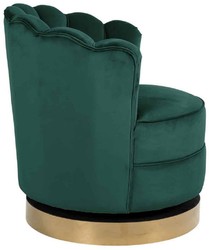 Casa Padrino luxury velvet swivel armchair green / gold 81.5 x 76 x H. 79 cm - Modern living room armchair - Luxury living room furniture