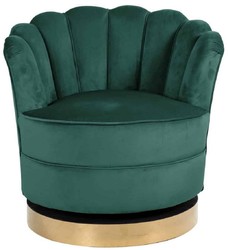 Casa Padrino luxury velvet swivel armchair green / gold 81.5 x 76 x H. 79 cm - Modern living room armchair - Luxury living room furniture