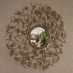 Casa Padrino miroir de luxe laiton vintage Ø 130 cm - Miroir mural rond convexe - Mobilier de Luxe - Collection de Luxe