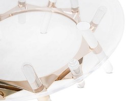 Casa Padrino table de jardin de luxe or Ø 85 x H. 38,5 cm - Table basse ronde en acrylique résistant aux intempéries - Mobilier de Jardin - Mobilier d'Hôtel - Qualité de Luxe