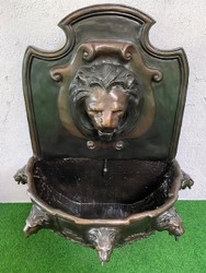 Casa Padrino luxury baroque wall fountain lion 79 x 46 x H. 91 cm - Magnificent bronze fountain - Baroque Garden & Terrace Accessories