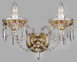 Casa Padrino lámpara de pared de cristal barroco de lujo oro 36 x A. 31 cm - Magnífica lámpara de pared doble en estilo barroco - Luces Barrocos - Noble y Magnífica