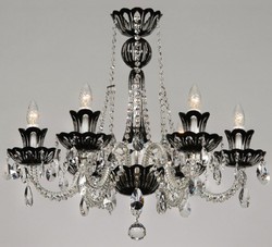 Luxus Barock Kristall Kronleuchter Schwarz Luxury Baroque Crystal Chandelier Black