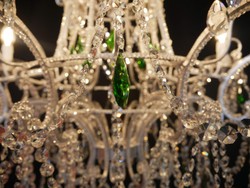 Casa Padrino luxury baroque crystal glass chandelier green / silver Ø 80 x H. 95 cm - Hotel & Restaurant Chandelier - Baroque Lights - Noble & Magnificent - Luxury Quality - Made in Italy
