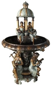 Luxus Jugendstil Bronze Springbrunnen Gartenbrunnen Luxury Art Nouveau Bronze Fountain Garden Fountain
