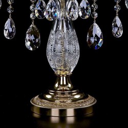 Casa Padrino luxury baroque crystal table lamp gold Ø 45 x H. 59 cm - Magnificent brass desk lamp with Bohemian crystal glass - Baroque crystal lights