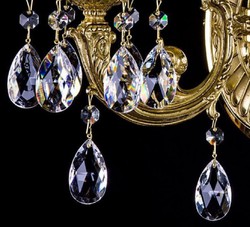 Casa Padrino applique murale baroque de luxe double en cristal baroque or 36 x H. 28 cm - Magnifique applique murale en laiton avec verre en cristal de Bohême - Noble & Magnifique