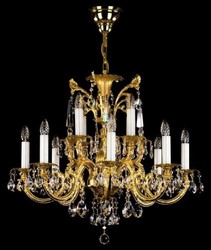 Casa Padrino luxury baroque chandelier gold Ø 84 x H. 67 cm - Magnificent brass chandelier with Bohemian crystal glass - Noble & Magnificent
