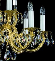 Casa Padrino luxury baroque chandelier gold Ø 84 x H. 67 cm - Magnificent brass chandelier with Bohemian crystal glass - Noble & Magnificent

