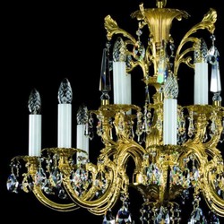 Casa Padrino luxury baroque chandelier gold Ø 84 x H. 67 cm - Magnificent brass chandelier with Bohemian crystal glass - Noble & Magnificent
