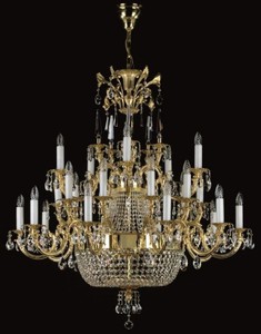 Casa Padrino luxury baroque crystal chandelier gold Ø 120 x H. 135 cm - Magnificent brass chandelier with Bohemian crystal glass - Noble & Magnificent