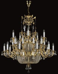 Casa Padrino luxury baroque crystal chandelier gold Ø 120 x H. 135 cm - Magnificent brass chandelier with Bohemian crystal glass - Noble & Magnificent