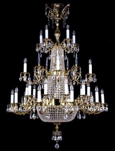 Casa Padrino luxury baroque crystal chandelier gold Ø 120 x H. 170 cm - Magnificent brass chandelier with Bohemian crystal glass - Noble & Magnificent