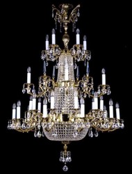 Casa Padrino lampadario in cristallo barocco di lusso oro Ø 120 x A. 170 cm - Magnifico lampadario in ottone con vetro in cristallo di Boemia - Nobile & Magnifico