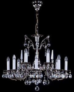 Casa Padrino luxury baroque chandelier antique silver Ø 84 x H. 67 cm - Magnificent brass chandelier with Bohemian crystal glass - Noble & Magnificent

