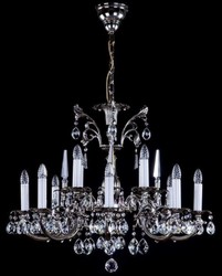 Casa Padrino lustre baroque de luxe argent antique Ø 84 x H. 67 cm - Magnifique lustre en laiton et verre cristal de Bohême - Noble & Magnifique