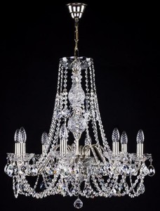 Casa Padrino luxury baroque chandelier silver Ø 63 x H. 64 cm - Magnificent chandelier with Bohemian crystal glass - Noble & Magnificent
