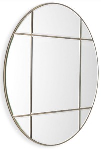 Casa Padrino Luxus Spiegel Vintage Messingfarben Ø 110 cm - Runder Wandspiegel - Wohnzimmer Spiegel - Garderoben Spiegel - Luxus Qualität