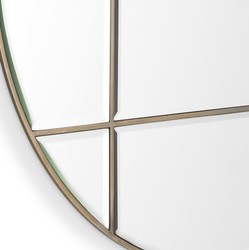 Casa Padrino miroir de luxe laiton vintage Ø 110 cm - Miroir mural rond - Miroir de salon - Miroir de garde-robe - Qualité de Luxe