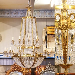 Majestic Casa Padrino luxury baroque chandelier gold 90 x H 140 cm - castle chandelier - Versailles antique style Majestic Casa Padrino luxury baroque chandelier gold 90 x H 140 cm - castle chandelier - Versailles antique style