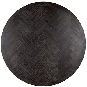 Casa Padrino Luxus Esstisch Schwarz / Silber Ø 140 x H. 75 cm - Runder Esszimmertisch mit Eichenfurnier Tischplatte und Edelstahl Tischbein - Luxus Esszimmer Möbel