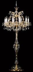 Casa Padrino luxury baroque crystal floor lamp gold Ø 68 x H. 168 cm - Magnificent floor lamp with Bohemian crystal glass - Baroque crystal lights - Luxury Quality