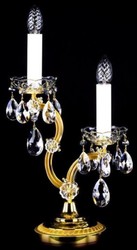 Casa Padrino luxury baroque crystal table lamp gold Ø 25 x H. 49 cm - Magnificent desk lamp with Bohemian crystal glass - Baroque crystal lights