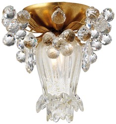 Casa Padrino luxury LED ceiling lamp gold Ø 15 x H. 17 cm - Ceiling lamp with noble Swarovski crystal glass - Living room ceiling lamp - Hotel ceiling lamp