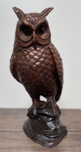 Casa Padrino escultura de bronce de lujo búho 15 x 15 x A. 37 cm - Figura decorativa - Decoración de salón - Decoración de escritorio
