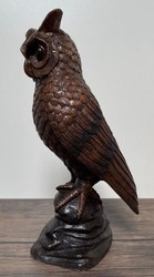 Casa Padrino escultura de bronce de lujo búho 15 x 15 x A. 37 cm - Figura decorativa - Decoración de salón - Decoración de escritorio