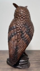 Casa Padrino escultura de bronce de lujo búho 15 x 15 x A. 37 cm - Figura decorativa - Decoración de salón - Decoración de escritorio
