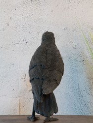 Casa Padrino sculpture de luxe en bronze oiseau corbeau noir 61 x 15 x H. 30 cm - Décoration figurine - Décoration salon - Décoration bureau