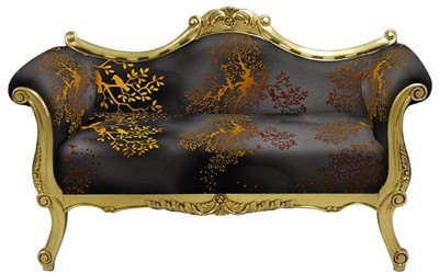 Casa Padrino baroque sofa with pattern gray / gold - Handmade living room baroque style sofa - Baroque living room furniture