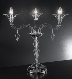 Luxus Jugendstil Metall Tischleuchte Silber Luxury Art Nouveau Metal Table Lamp Silver