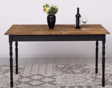Casa Padrino country style dining table dark brown / black 140 x 70 x H. 78 cm - Solid wood kitchen table - Country style dining room furniture