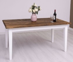 Landhausstil Massivholz Esstisch Küchentisch Dunkelbraun Weiß Country Style Solid Wood Dining Table Kitchen Table Dark Brown White