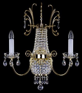 Casa Padrino lampada da parete barocco di lusso in cristallo oro 39 x 19 x A. 60 cm - Magnifica lampada da parete con vetro cristallo di Boemia - Nobile e Magnifica