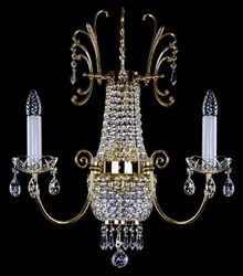 Casa Padrino applique murale baroque de luxe en cristal baroque or 39 x 19 x H. 60 cm - Magnifique applique murale avec verre en cristal de Bohême - Noble & Magnifique