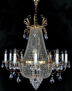 Casa Padrino luxury baroque crystal chandelier gold Ø 100 x H. 105 cm - Magnificent brass chandelier with Bohemian crystal glass - Noble & Magnificent
