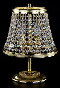Casa Padrino luxury baroque crystal table lamp gold Ø 25 x H. 32 cm - Magnificent stool lamp with Bohemian crystal glass - Baroque crystal lights