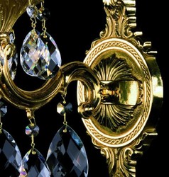 Casa Padrino applique murale baroque de luxe en cristal or 12 x 20 x H. 32 cm - Magnifique applique murale en laiton et verre cristal de Bohème - Appliques baroques