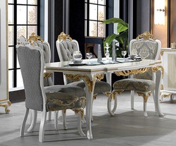 Luxus Barock Esszimmer Set Esstisch und 6 Stühle Luxury Baroque Dining Room Set Dining Table and 6 Chairs