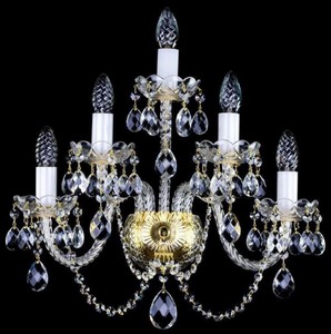 Casa Padrino lampada da parete barocco di lusso in cristallo oro 46 x 26 x A. 49 cm - Magnifica lampada da parete con vetro cristallo di Boemia - Nobile e Magnifica
