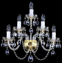 Casa Padrino applique murale baroque de luxe en cristal baroque or 46 x 26 x H. 49 cm - Magnifique applique murale avec verre en cristal de Bohême - Noble & Magnifique
