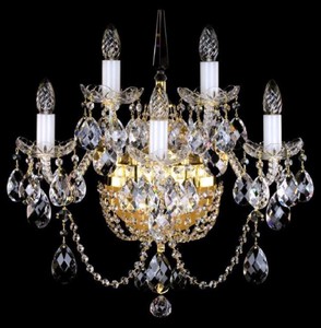 Casa Padrino lampada da parete barocco di lusso in cristallo oro 51 x 32 x A. 56 cm - Magnifica lampada da parete con vetro cristallo di Boemia - Nobile e Magnifica