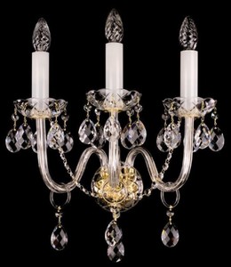 Casa Padrino lampada da parete barocco di lusso in cristallo oro 36 x 23 x A. 46 cm - Magnifica lampada da parete con vetro cristallo di Boemia - Nobile e Magnifica