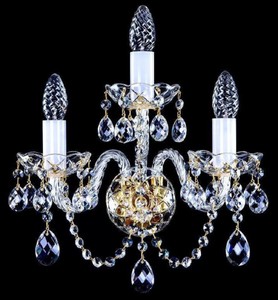 Casa Padrino lampada da parete barocco di lusso in cristallo oro 34 x 17 x A. 38 cm - Magnifica lampada da parete con vetro di cristallo di Boemia - Applique barocche